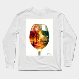 Autumn story in a glass of wine Long Sleeve T-Shirt